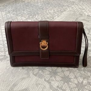 NWT Authentic Salvatore Ferragamo Large Leather Clutch